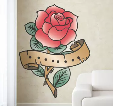 Rose Tattoo Wall Decal - TenStickers