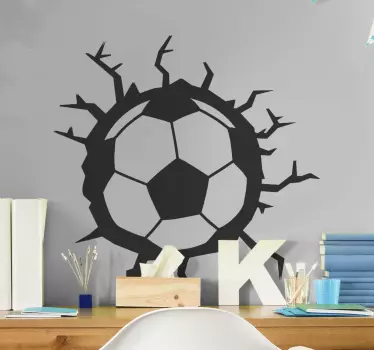 3d fodbold visuelle effekter væg klistermærke - TenStickers