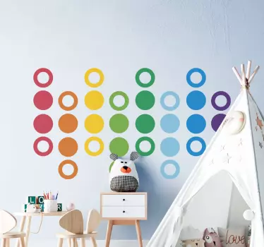Sticker Cercle Cercles de couleurs arc-en-ciel - TenStickers