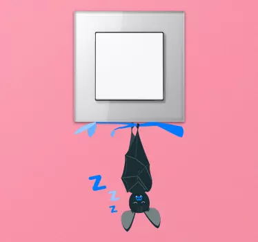 Lichtschalter Symbol Aufkleber Fledermaus schalten text aus - TenStickers