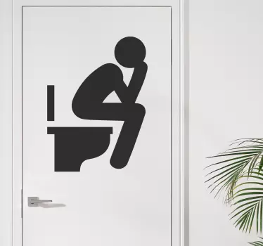 Man in the toilet door sticker - TenStickers
