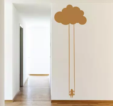Child on a Cloud Swing Decal - TenStickers