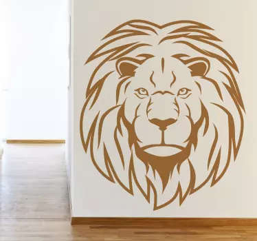Afrikietiškos liūto galvos portreto sienos lipdukas - „Tenstickers“