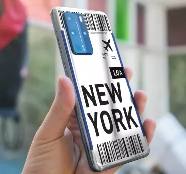 Huawei Aufkleber Flugticket nach new york - TenStickers