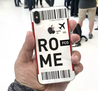Sticker iPhone Billete de avion a roma - TenVinilo