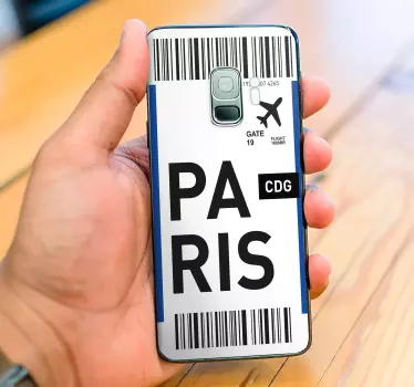 파리행 비행기 티켓 삼성 스티커 - TenStickers