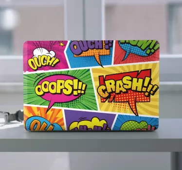 Colorful comic book pattern laptop skins - TenStickers