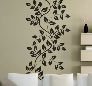 Hanging green leaves plant decals - TenStickers