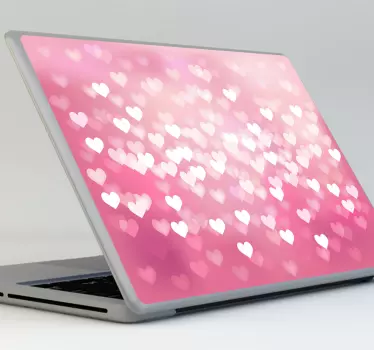 Hearts Theme Laptop Sticker - TenStickers