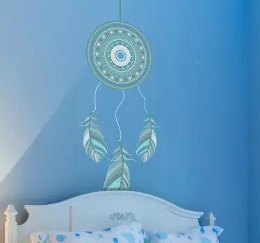 Decorative Blue Dreamcatcher Sticker - TenStickers