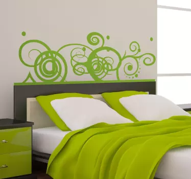 Vinilo decorativo cabecero cama abstracto - TenVinilo