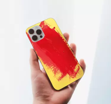 Red paint yellow background   iPhone sticker - TenStickers