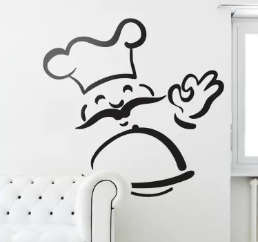 Smiling Chef Wall Sticker - TenStickers