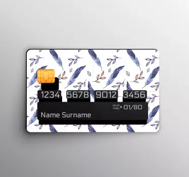 Vinilo tarjeta de crédito Elegante pluma de acuarela abstracta - TenVinilo