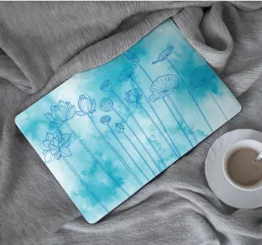 Finom kék akvarell virágok laptop bőrök - TenStickers