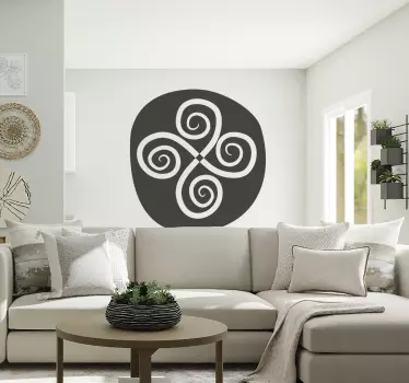 Sticker croix spirale cercle - TenStickers