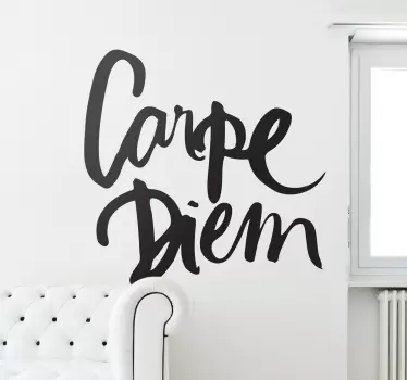 Carpe Diem Calligraphy Wall Sticker - TenStickers