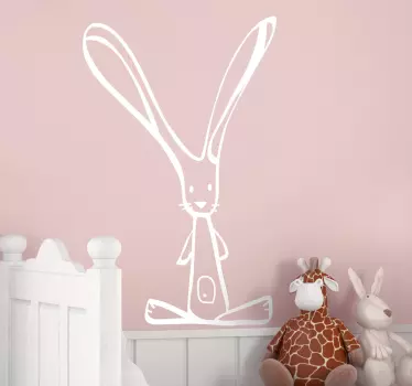 Lovely Kids Bunny Wall Sticker - TenStickers