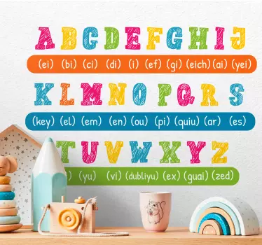 Naklejka litery Alfabet angielski wymowa - TenStickers
