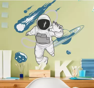Autocolantes quarto de dormir Personagem de astronauta desenhado  - TenStickers