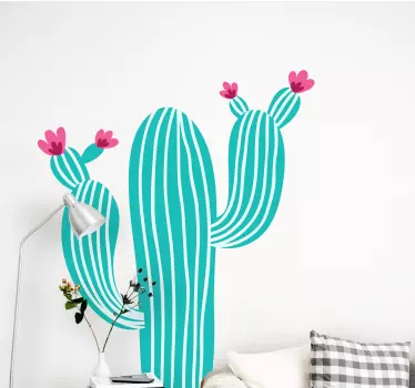 Pastel color cactus plant wall sticker - TenStickers