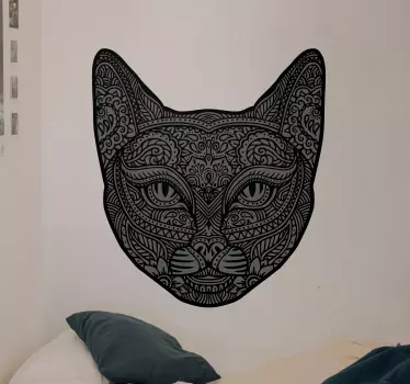 Beautiful cat mandala abstract wall sticker - TenStickers