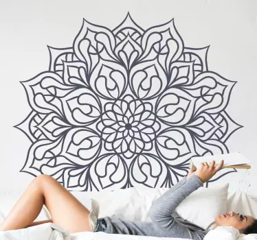 Samolepka na zeď abstraktní květinová mandala - TenStickers