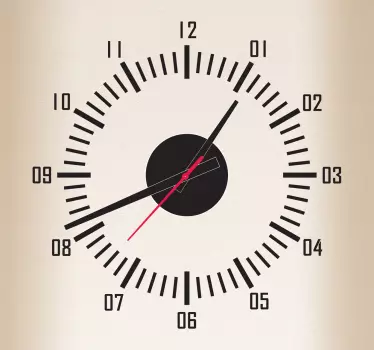 Seconds Dashboard Style Clock Sticker - TenStickers