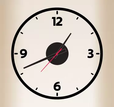 Bold Circle Line Clock Sticker - TenStickers