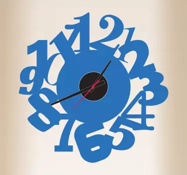 Messy Numbers Clock Sticker - TenStickers