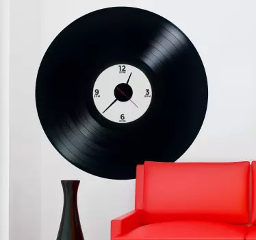 Vinyl Record Clock Sticker - TenStickers