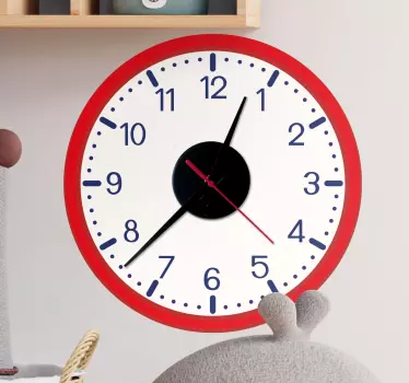 Samolepka barevné jednoduché nástěnné hodiny - TenStickers