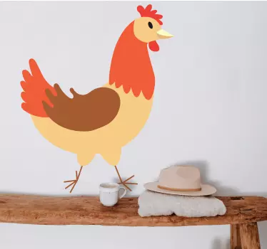 κόκορας κοτόπουλο χέρι ζωγραφική τοίχου - TenStickers