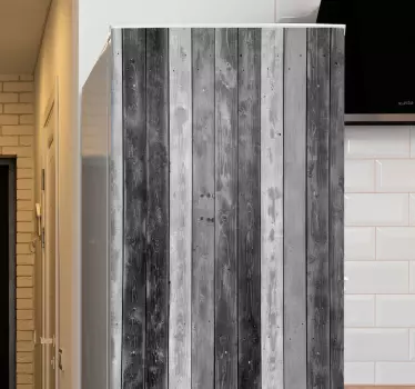 Rustic gray wooden planks fridge decal - TenStickers