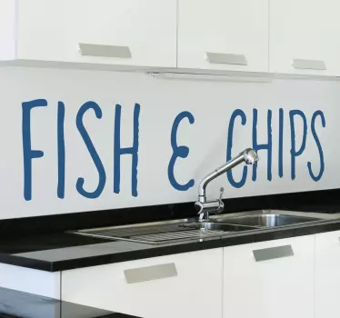 Fisk & chips køkkenklistermærke - TenStickers