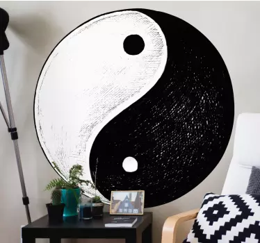 Autocolant original de perete echilibru yin yang - TenStickers