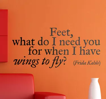 Wings to fly Frida Kahlo Aufkleber - TenStickers