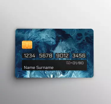 Kreditkarten Aufkleber Blaue töne aquarellwellen - TenStickers