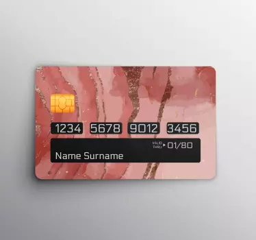 Kreditkarten Aufkleber Schimmerndes rosa aquarell - TenStickers