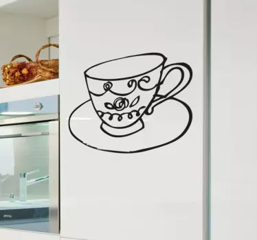 Autocollant mural tasse à thé - TenStickers