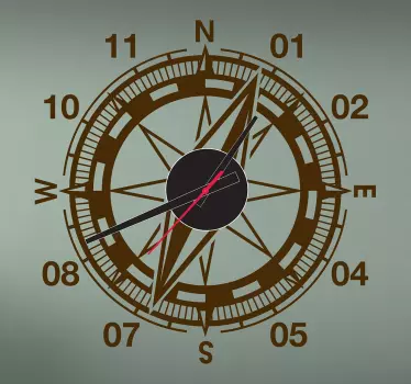 Compass Clock Sticker for you - TenStickers