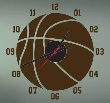 Sticker klok basketbal met cijfers - TenStickers