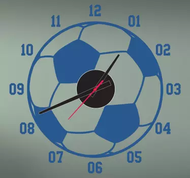 Sticker klok voetbal rondje - TenStickers