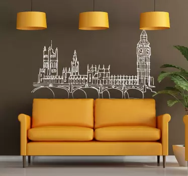 Westminster skyline duvar sticker - TenStickers
