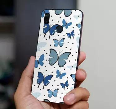 Black and blue butterfly wing huawei  decal - TenStickers