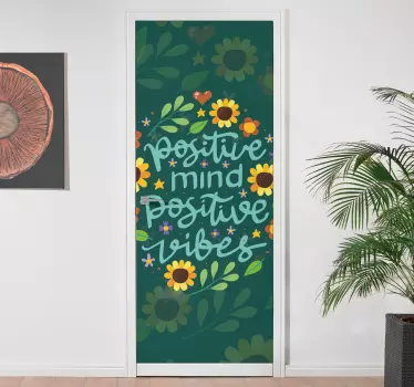 Motiváló idézet gyönyörű színes ajtó matrica - TenStickers