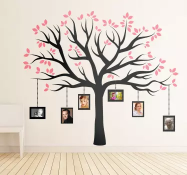 Hanging Frames Tree Wall Sticker - TenStickers