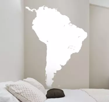 South America Map Silhouette Wall Sticker - TenStickers