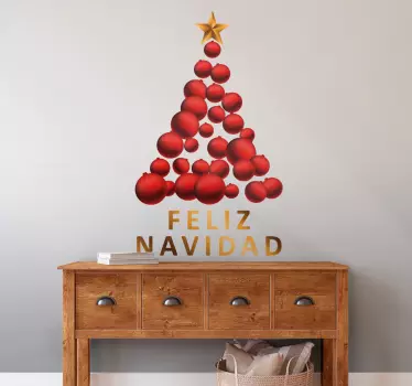 Pegatinas de navidad árbol de navidad hecho con adornos navideños - TenVinilo