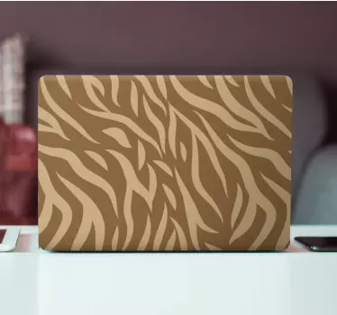 Barna és bézs színű tigrisbőr mintás laptop bőr - TenStickers